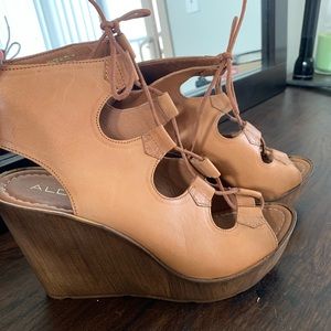 ALDO Tan Wedges